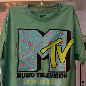 MTV Green and Yellow Logo Tee